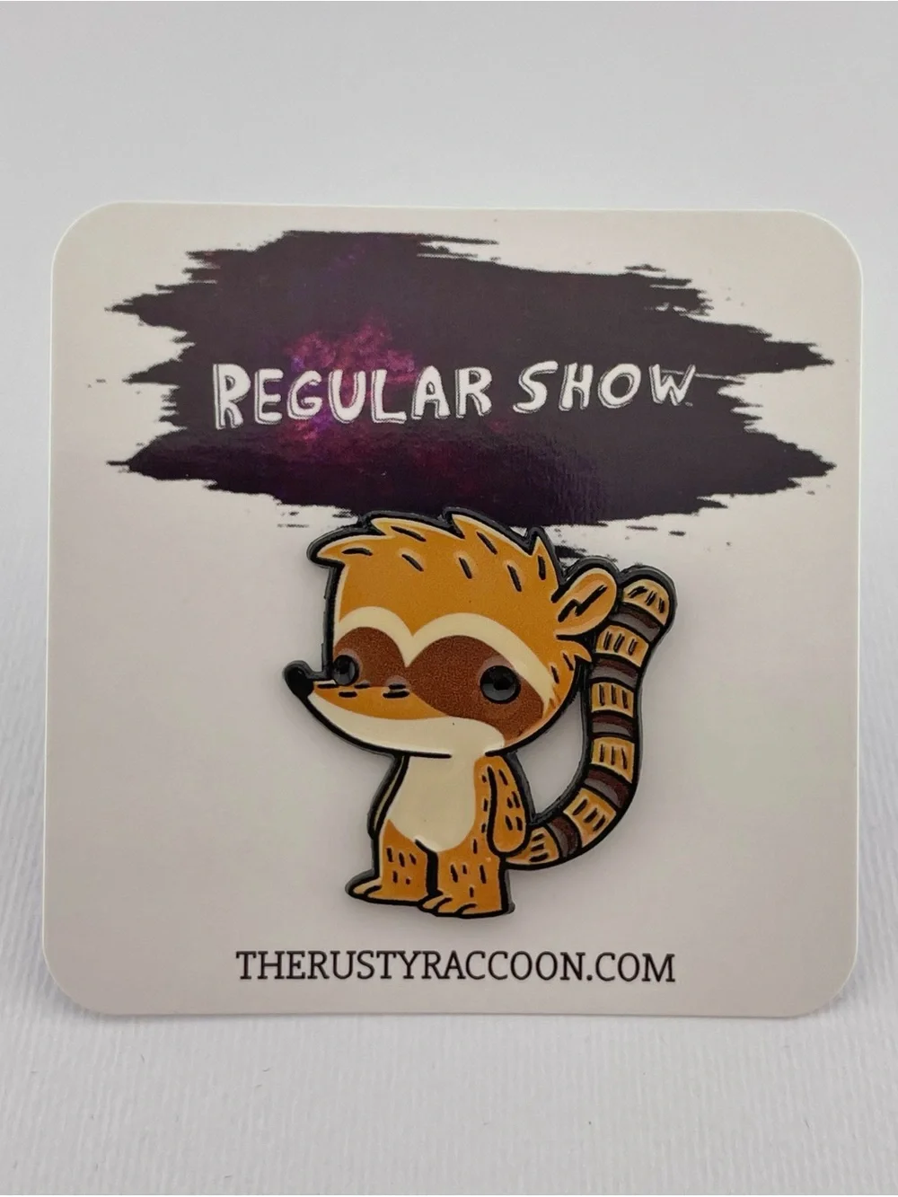 Cartoon Ring-Tailed Lemur Enamel Pin - Brown & Cream